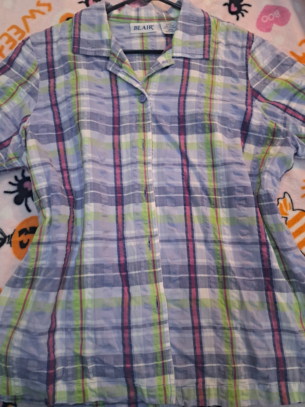 Blair Blue, Green & Purple Plaid Button-Down Shirt
